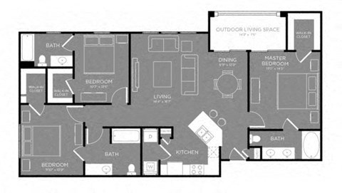 Three Bed Three Bath Floor Plan  at Grand Estates in the Forest, Conroe, TX
